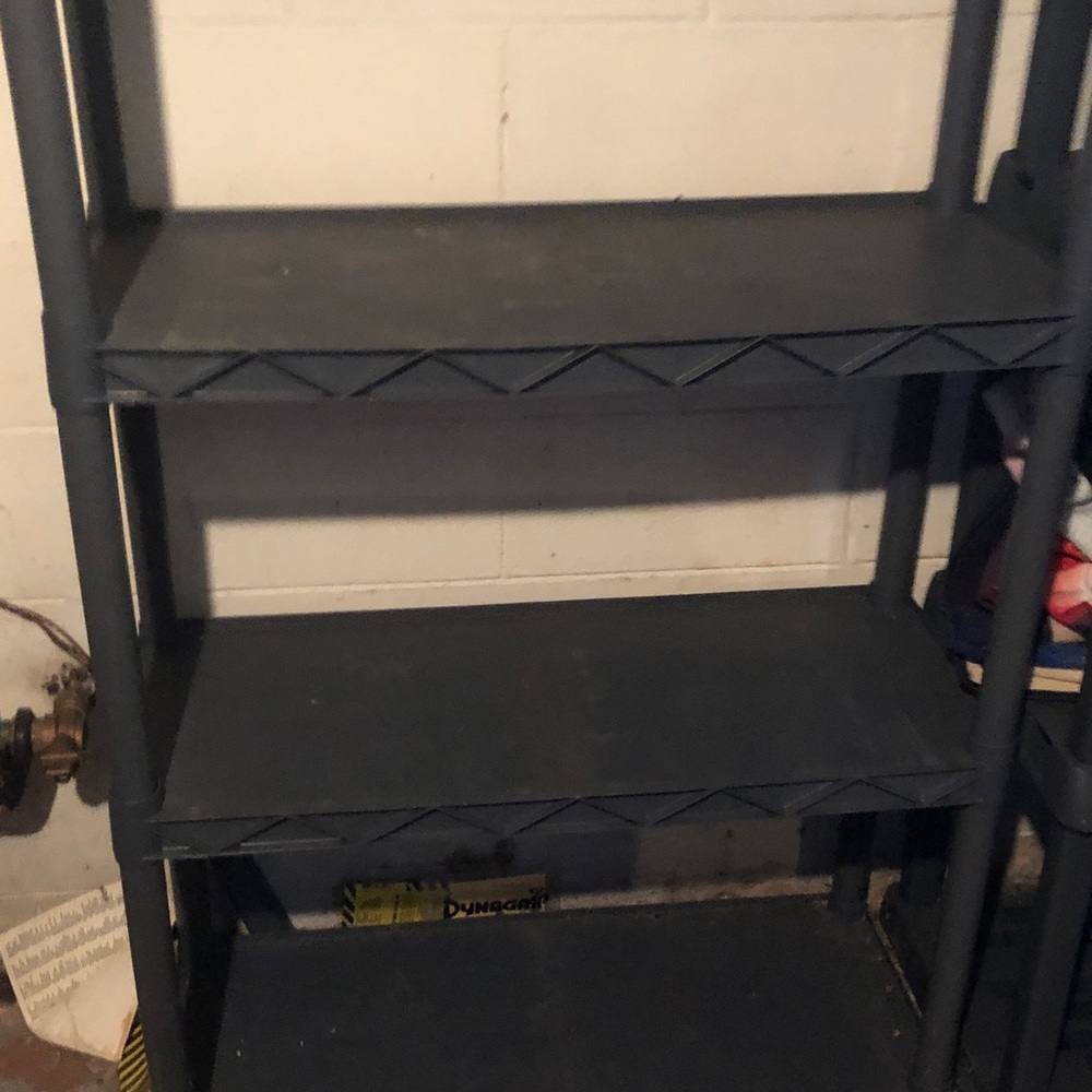 Black Heavy-Duty Plastic Storage Shelving Unit - Brand Unspecified